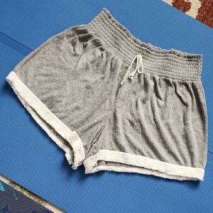 No Boundaries Juniors Casual Grey Shorts with White Trim